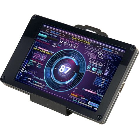 Mini écran USB IPS 3,5 pouces à luminosité réglable, affichage de la température du processeur et de la RAM pour Windows, avec connecteur coudé et ligne de connexion à la carte mère.