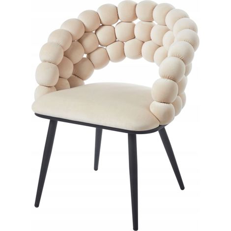 BUBBLE BEIGE GLAMOUR ELEGANT Furnitex Velvet Bubble Chair (1/5)
