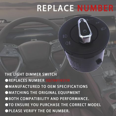 Scheinwerfer-/Nebelscheinwerferschalter passend für Volkswagen 5G1941431H (1/4)