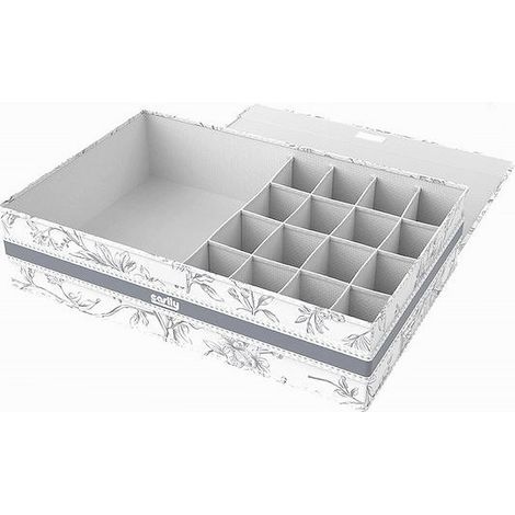 Cleafe - Organizer Armadio 16 + 1 Scomparti Scatola Salvaspazio 43x28x11cm Fantasia 87325 - (1/5)