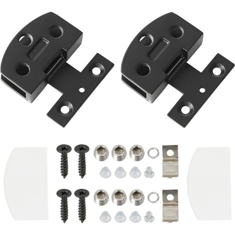 2 Pièces Charnière pour Porte en Verre Réglable en Alliage de Zinc, pour Porte de Douche, Placard, Support Verre 5-8mm, Noir (1/5)