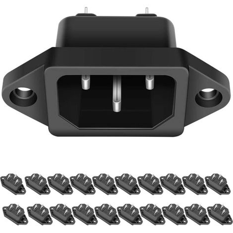 20pcs AC 250 V 10 A IEC 320 C14 Montage sur Panneau connecteur d'alimentation Adaptateur Prise Prise de Courant