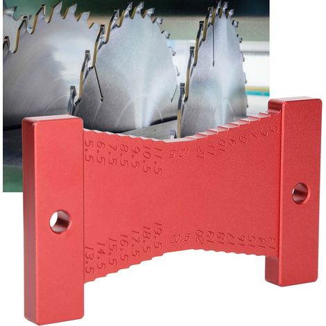 Jauge de hauteur de précision en alliage d'aluminium rouge pour tables de fraisage et scies circulaires, règle de mesure 5/20,5 mm (1/5)