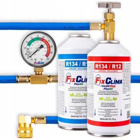 Kit di ricarica per climatizzatore auto con refrigerante GAS R134A + 3W1 (1/5)