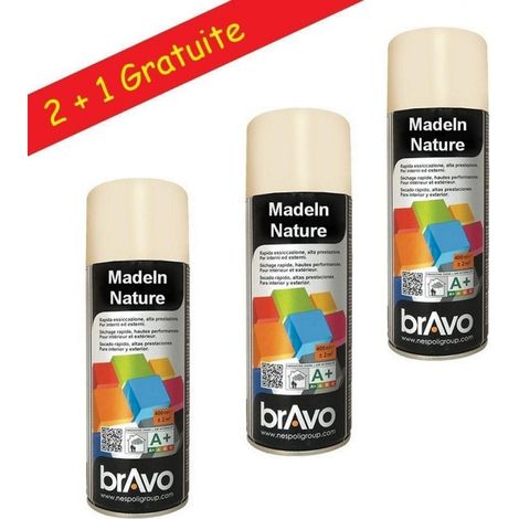 Lot Aérosol Peinture, Bombe en Spray de 400 ml, Coloris Ral Brillant au choix - Lot de 3 - RAL 1015 Ivoire. (1/4)