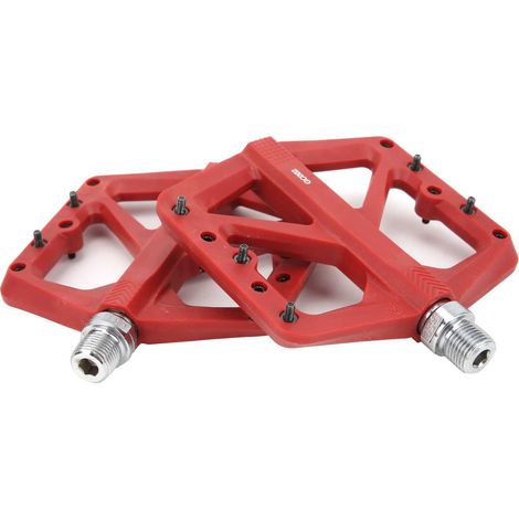 GUB Pédales VTT Roulement Fibre Nylon Accessoires Vélo Antidérapant Rouge (1/5)