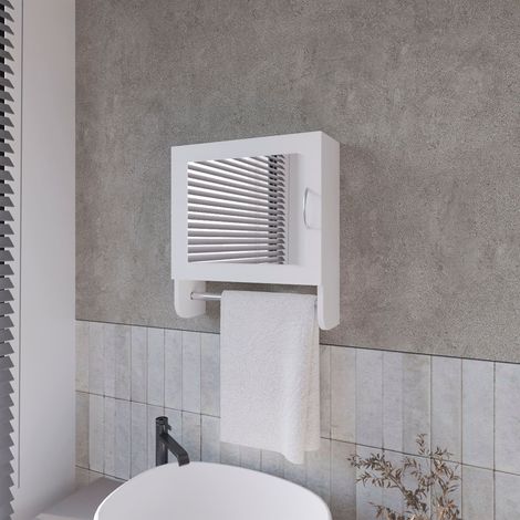 Pine pensile bagno in melamina con specchio e barra asciugamani