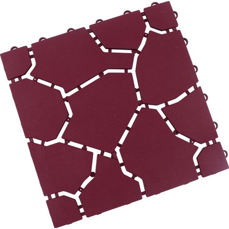 non-slip, red slate garden tiles, dimensions 29 x 29 x 1.5 cm – For paths, patios, pool surrounds, textured surface, frost and UV resistant, easy to install