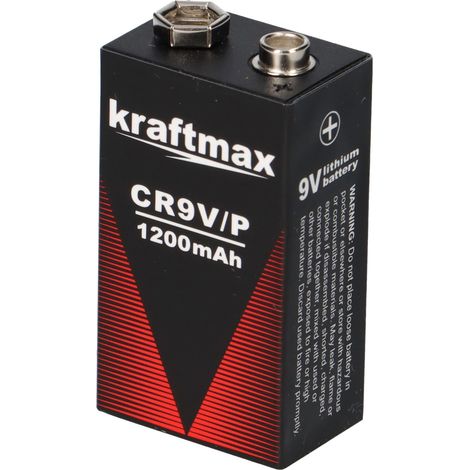 3x Kraftmax Lithium 9V Block Hochleistungs- Batterien für Rauchmelder Feuermelder - 10 Jahre Batterie Lebensdauer (1/5)