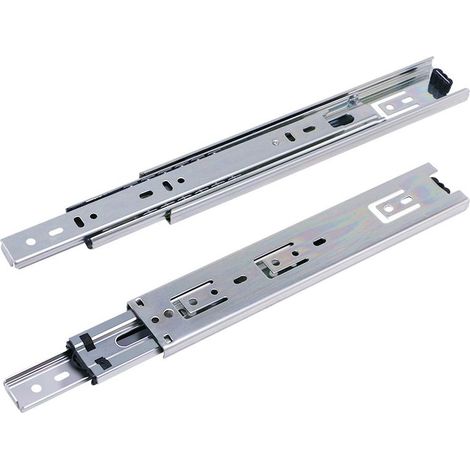 Glissières de tiroir à fermeture amortie, capacité de charge de 45 kg, roulement à billes, 1 paire (1/5)