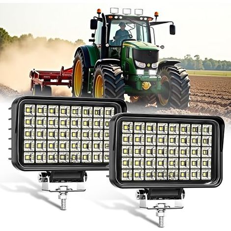 Set di 2 luci da lavoro LED rettangolari da 6 pollici impermeabili per trattore, camion, ingegneria agricola, fuoristrada 4x4, carrello elevatore, escavatore, barca 12 V 24 V (1/5)