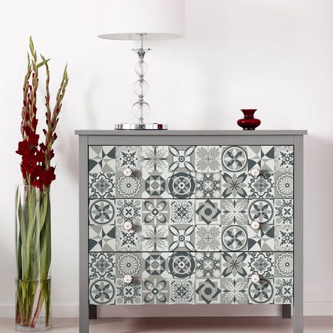 Sticker Mural Carrelage adhésif Cuisine Salle de Bain - 30 STICKERS CARRELAGES MEUBLE GLADIONO - 30stickers10x10cm (1/5)