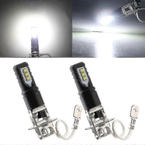2 lampadine a LED H3 160 W 6000 K 6000 lm bianco ultra-brillantezza con luci di marcia diurna, illuminazione stradale, smart 2525, fari antinebbia, compatibile con i veicoli a 12 V. (1/5)