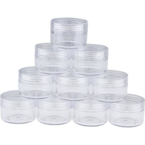 10x Pot Cosmétique Vides en Plastique Récipients De Cosmétique Échantillon Bouteilles Voyage Stockage pour Lotion Crème 15 g (1/4)