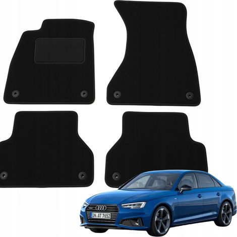 Velours-Fußmatten für Audi A4 B9 2015–2026, passgenaue Matten B (1/4)