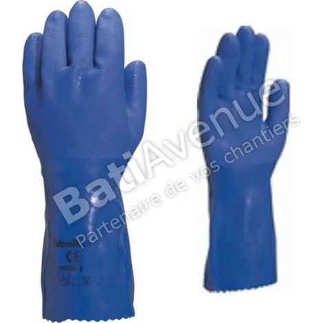 Guanti di protezione delta plus pvc/cotone resistenza chimica comfort