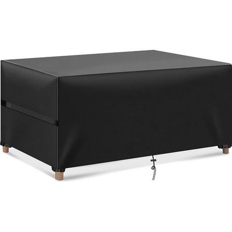 Housse de mobilier de jardin Bcc, 160 x 160 x 80 cm, polyester, noir, tissu Oxford, housse imperméable pour table de jardin avec cordon de serrage et fermeture à pression (1/4)