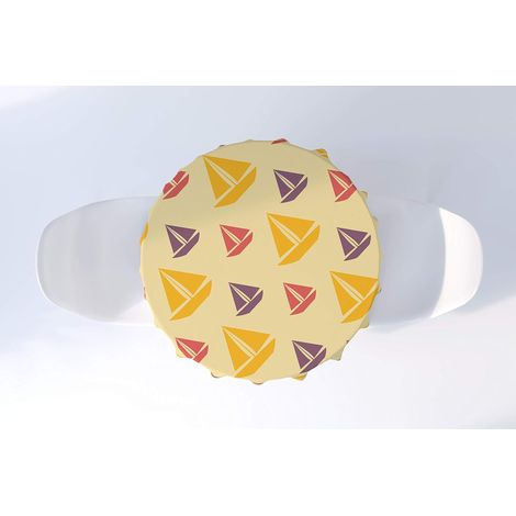 Nappe Ronde, Nappe de Table, Nappe Moderne, Nappe de Jardin, Housse de Table de Cuisine, Table à Manger, Lavable en Machine, Diamètre: 140 Cm (1/4)
