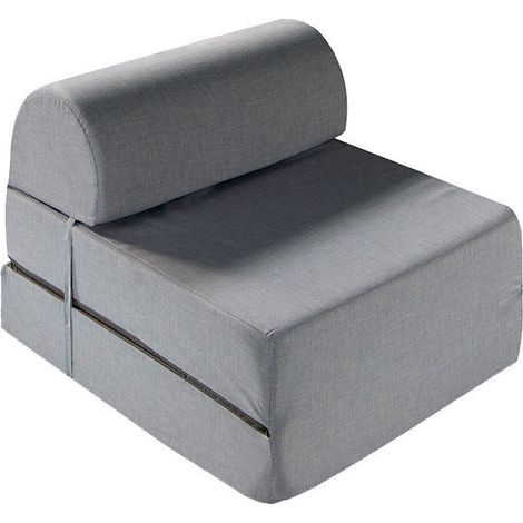 Pouf lit avec matelas simple pliant amovible