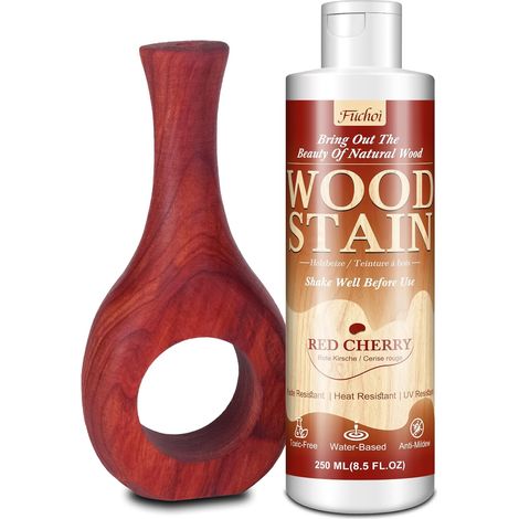Teinture à bois - Bois de Cerisier 250ml Vernis à base d'eau pour meubles, portes, fenêtres, lambris et armoires en bois, intérieur et extérieur Teinture non toxique et durable (1/5)