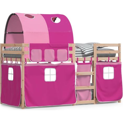 Lit simple,Lit Adulte,Lit superposé sans matelas 90x200 cm bois de pin massif CFW457489 (1/5)