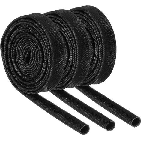 3Pcs Manchon Coupe Feu pour Tresse Isotion de Fil,3,28Ft 1,5mm ID Noir,Gaine en Fibre Verre Enduite 1.5mm Noir (1/5)