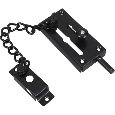 Loquet Coulissant en inox Noir avec Chaînette (1/5)