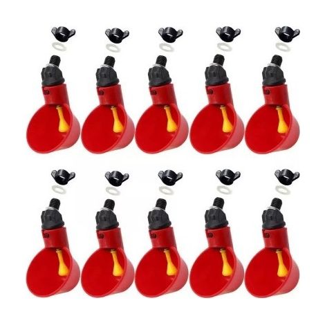 DOLASO 10 Stück Hühnertränke, automatische Kunststoff-Hühnertränke, Geflügeltränke-Set, Trinkwasserspender, Schalen, Wasserversorgungssysteme für Vögel, Wachteln, Tauben, Hühner (1/4)
