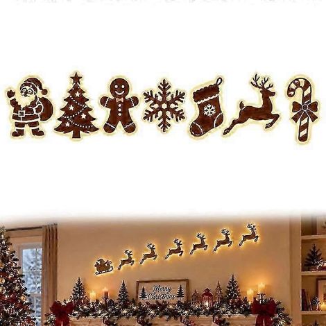 Sticker mural LED Renne - Ambiance chaleureuse de Noël - Installation facile - Décoration murale créative - Accessoire de table à manger - Bon( ) (1/5)
