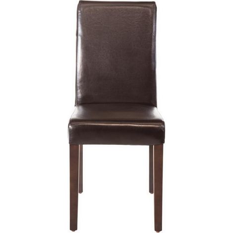Chaises en simili cuir marron foncé (Lot de 2) - BOLERO (1/5)