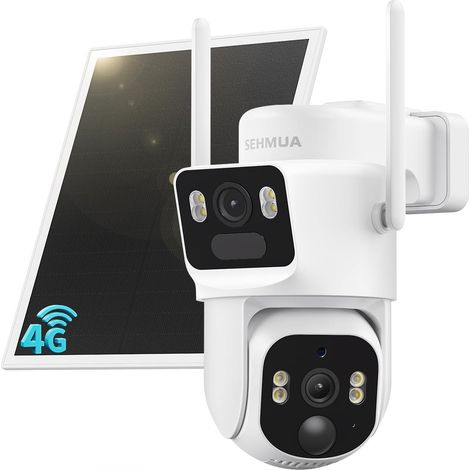 4G Caméra Surveillance Solaire avec Carte SIM [Double Objectif] (1/5)