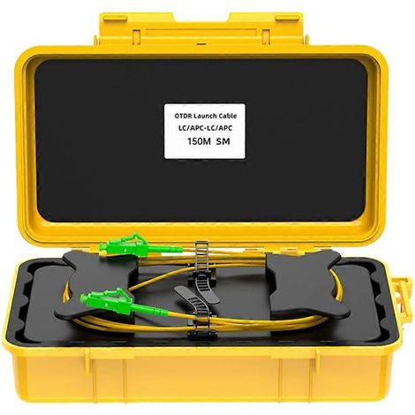 Boîtier de câble de lancement OTDR à fibre optique, éliminateur de zone morte, anneau de fibre optique, boîtier de câble de transmission OTDR 150 m LC/APC-LC/APC (1/5)