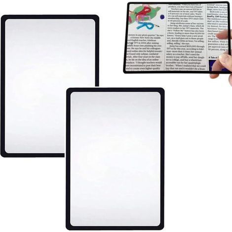 CSPARKV 2 Pièces Loupes de Lecture de Pleine Page Grossissement pour Lire Pleine Page Loupe de Lecture 3X Rectangulaire Malvoyant pour Journaux Lecture 18 12cm (1/5)