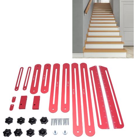 Juego Premium PRO de medidores de peldaños de aluminio para escaleras (32 accesorios) (1/5)