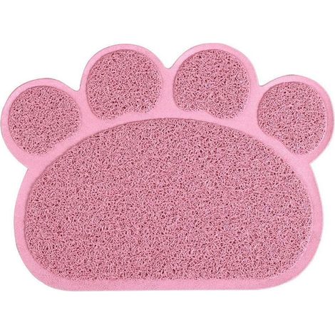 Tapis de Litière pour Chat en Forme de Patte Tapis Anti-projections Lavable Antidérapant pour Bac à Litière et Gamelle Chiens Chats