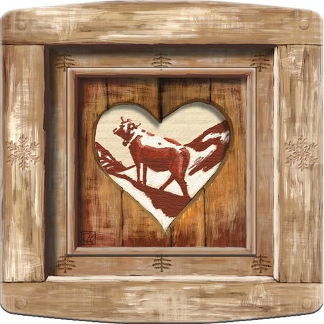 Interrupteur décoré coeur vache