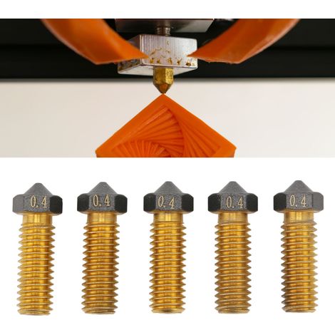 0,4-mm-Extrusionskopf, PTFE-beschichtete Messing-Hotenddüse für 1,75-mm-Filament, Vulkan-Düse (1/5)