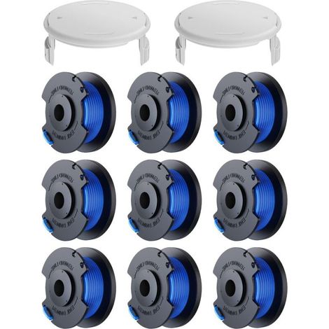 Pack of 11 replacement line spools for Ryobi One+ AC14RL3A 18v 24v 40v brush cutters, spool diameter 1.6mm, length 30.17m (9 line spools, 2 covers) (1/5)