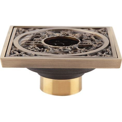 Facile à NettoyerConception de Filtre à Cheveux, Super Drainage pour Cuisine, Salle de Bains, Balcon en Laiton (Fuzhu (siphon de sol pour, Drain de Sol de Douche en Laiton 10cm Floor Drain (1/5)