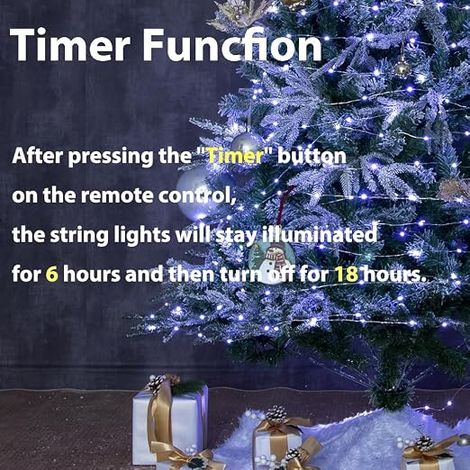 Fairy Lights 50M 500 LED Silver Wire Remote Control Indoor Outdoor Plug-in Series Lights Porch Garden Christmas Tree (1/4)