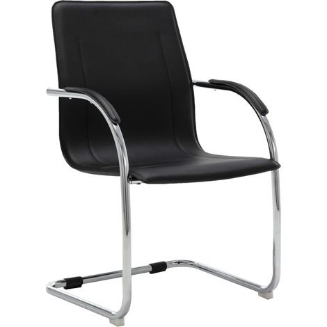 Chaise de bureau cantilever Noir Similicuir 4 (1/5)
