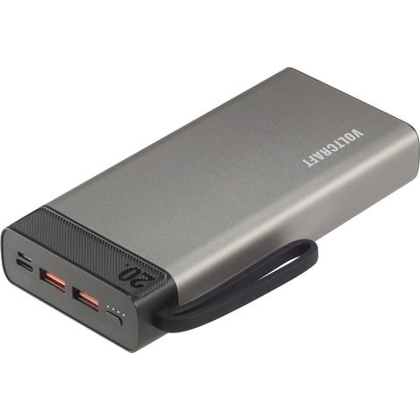 VOLTCRAFT PB-20-PD3.0 Powerbank (batterie supplémentaire) 20000 mAh Power Delivery 3.0 LiPo gris-noi (1/5)