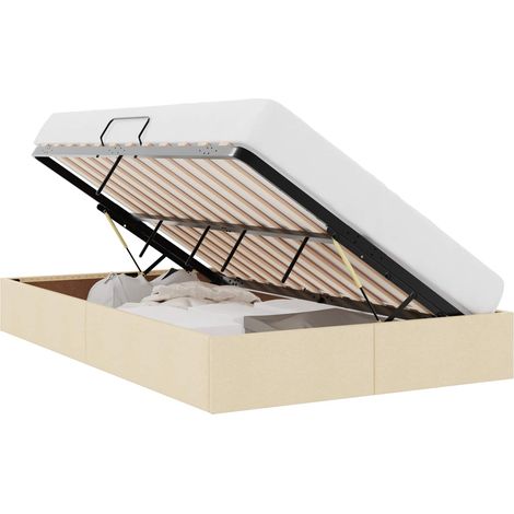 Estructura de Cama Ottoman Crema 120 x 200 cm tela vidaXL (1/5)