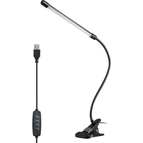 Luce LED multifunzionale, 3 modalità di illuminazione, 10 livelli di luminosità, orientabile a 360°, cavo da 150 cm, USB, nera (1/5)
