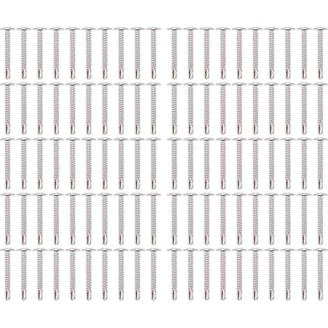 Vis Autoperceuse Acier Inoxydable 304 M4.2x32mm Tête Ronde Avec Rondelle Intégrée Pour Maison Et Bricolage Lot De 100 Pièces (1/5)