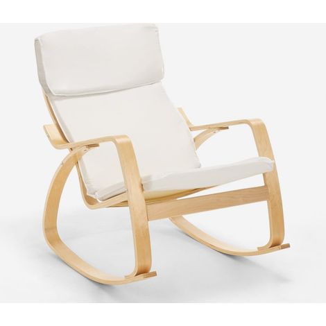 Fauteuil à bascule au design scandinave ergonomique Aalborg - Blanc (1/5)