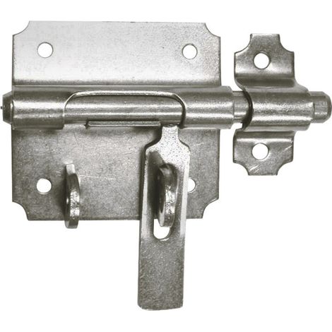 Verrou de box à porte-cadenas – Course 32 mm – Diamètre 10 mm – Platine 65 x 61,5 x 1,5 mm – Pour sécuriser portails extérieurs (1/3)