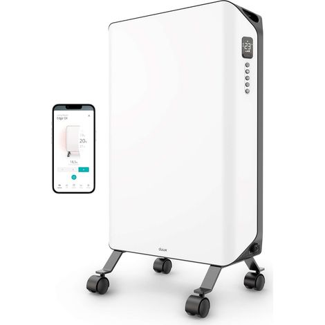 Duux Edge Oil Radiateur Bain d'huile Connecté - 2000W Radiateur Électrique avec Thermostat & mode éco - Blanc (1/5)
