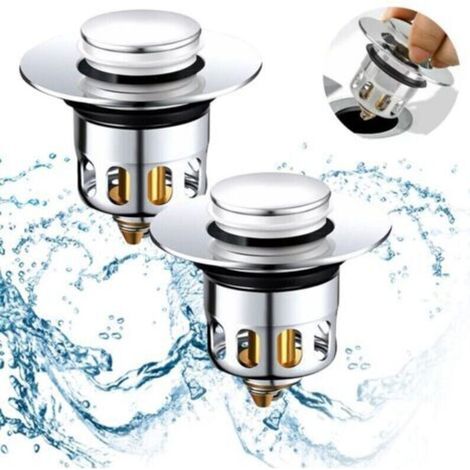 2 Stück Universal-Pop-Up-Spülbeckenabflussstopfen, Anti-Verstopfungs-Abflussfilter, Spülbeckenstopper für Abflusslöcher 34 -