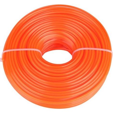 Ficelle de débroussaillement en nylon carré 3 mm pour tondeuse, longueur 50 m, pièce de rechange pour outil de jardinage (1/3)